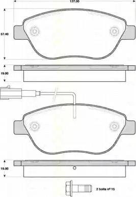 Triscan 8110 15046 - Bremžu uzliku kompl., Disku bremzes autospares.lv