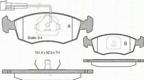 Triscan 8110 15009 - Bremžu uzliku kompl., Disku bremzes www.autospares.lv