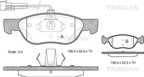 Triscan 8110 15005 - Bremžu uzliku kompl., Disku bremzes autospares.lv