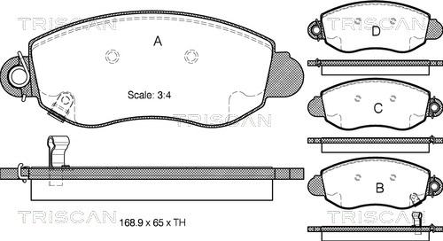 Triscan 8110 16007 - Bremžu uzliku kompl., Disku bremzes www.autospares.lv