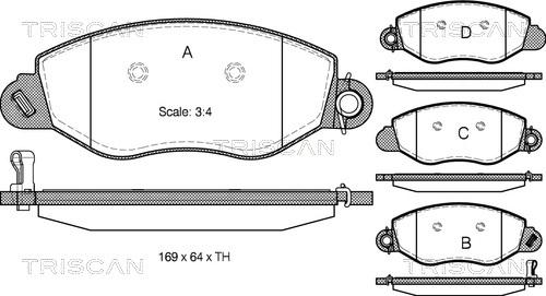 Triscan 8110 16011 - Bremžu uzliku kompl., Disku bremzes www.autospares.lv