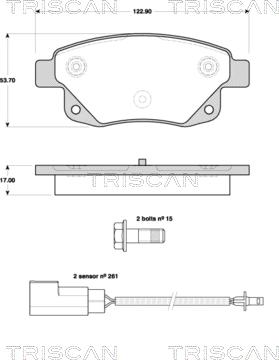 Triscan 8110 16018 - Bremžu uzliku kompl., Disku bremzes www.autospares.lv