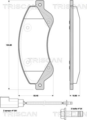 Triscan 8110 16017 - Bremžu uzliku kompl., Disku bremzes www.autospares.lv