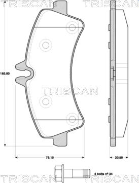 Triscan 8110 10559 - Bremžu uzliku kompl., Disku bremzes www.autospares.lv