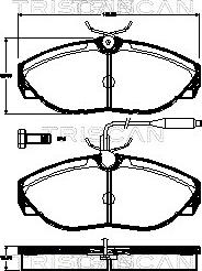 Triscan 8110 10554 - Bremžu uzliku kompl., Disku bremzes www.autospares.lv