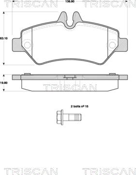 Triscan 8110 10558 - Bremžu uzliku kompl., Disku bremzes www.autospares.lv