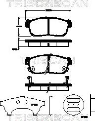 Triscan 8110 10552 - Тормозные колодки, дисковые, комплект www.autospares.lv