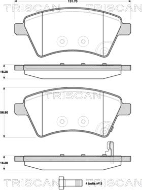 Triscan 8110 10566 - Тормозные колодки, дисковые, комплект www.autospares.lv