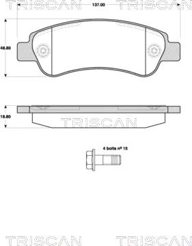 Triscan 8110 10563 - Тормозные колодки, дисковые, комплект www.autospares.lv