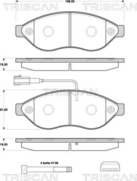 Triscan 8110 10562 - Bremžu uzliku kompl., Disku bremzes autospares.lv