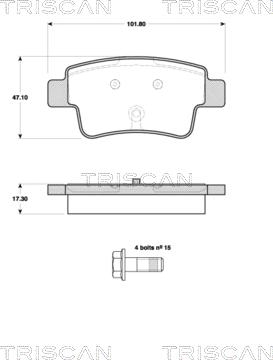 Triscan 8110 10567 - Bremžu uzliku kompl., Disku bremzes www.autospares.lv