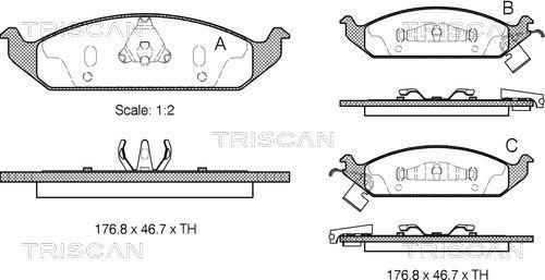 Triscan 8110 10514 - Bremžu uzliku kompl., Disku bremzes www.autospares.lv