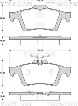 Triscan 8110 10570 - Тормозные колодки, дисковые, комплект www.autospares.lv