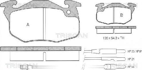 Triscan 8110 10044 - Bremžu uzliku kompl., Disku bremzes www.autospares.lv