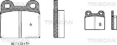 Triscan 8110 10202 - Тормозные колодки, дисковые, комплект www.autospares.lv