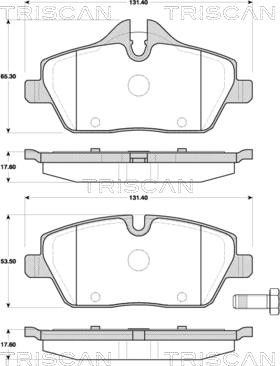 Triscan 8110 11028 - Bremžu uzliku kompl., Disku bremzes www.autospares.lv