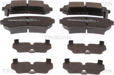 Triscan 8110 18032 - Тормозные колодки, дисковые, комплект www.autospares.lv