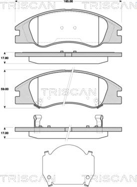 Triscan 8110 18022 - Bremžu uzliku kompl., Disku bremzes autospares.lv