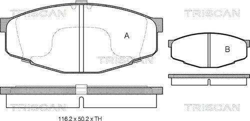 Triscan 8110 13065 - Bremžu uzliku kompl., Disku bremzes www.autospares.lv