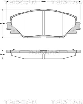 Triscan 8110 13068 - Bremžu uzliku kompl., Disku bremzes www.autospares.lv