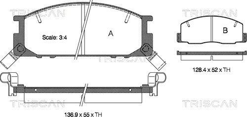 Triscan 8110 13004 - Brake Pad Set, disc brake www.autospares.lv