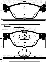 Triscan 8110 12007 - Тормозные колодки, дисковые, комплект www.autospares.lv