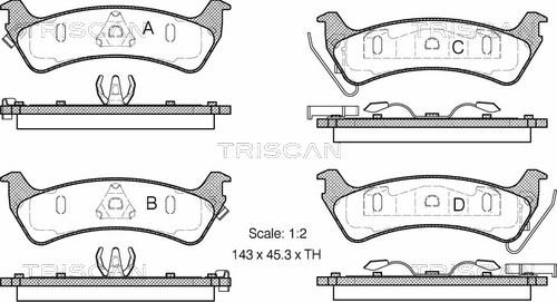 Triscan 8110 80530 - Bremžu uzliku kompl., Disku bremzes www.autospares.lv