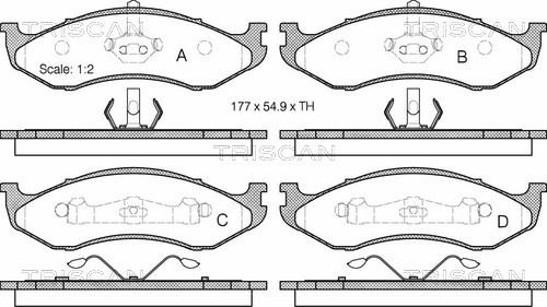 Triscan 8110 80525 - Bremžu uzliku kompl., Disku bremzes www.autospares.lv