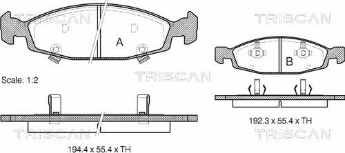 Triscan 8110 80527 - Bremžu uzliku kompl., Disku bremzes www.autospares.lv