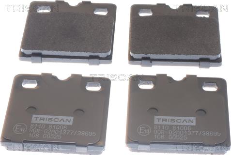 Triscan 8110 81006 - Bremžu uzliku kompl., Disku stāvbremze autospares.lv