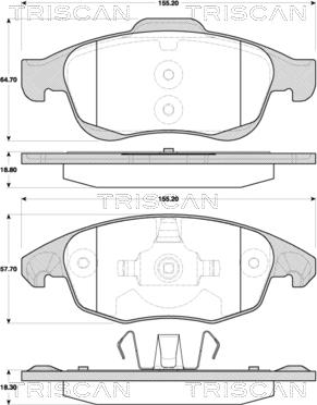 Triscan 8110 38005 - Bremžu uzliku kompl., Disku bremzes autospares.lv