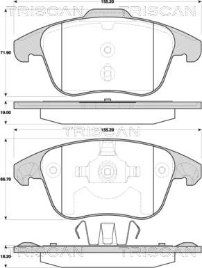 Triscan 8110 38006 - Тормозные колодки, дисковые, комплект www.autospares.lv