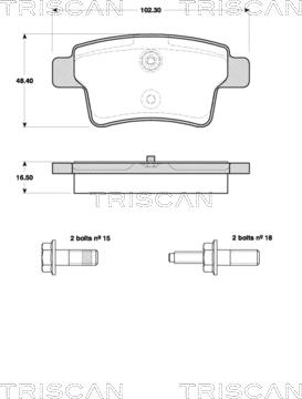 Triscan 8110 38007 - Bremžu uzliku kompl., Disku bremzes www.autospares.lv