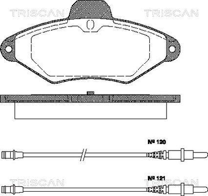 Triscan 8110 38156 - Bremžu uzliku kompl., Disku bremzes www.autospares.lv