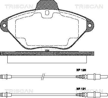 Triscan 8110 38180 - Bremžu uzliku kompl., Disku bremzes www.autospares.lv