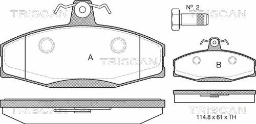 Triscan 8110 29007 - Bremžu uzliku kompl., Disku bremzes www.autospares.lv