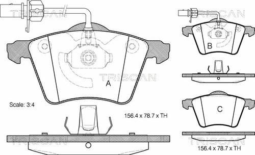 Triscan 8110 29026 - Bremžu uzliku kompl., Disku bremzes www.autospares.lv