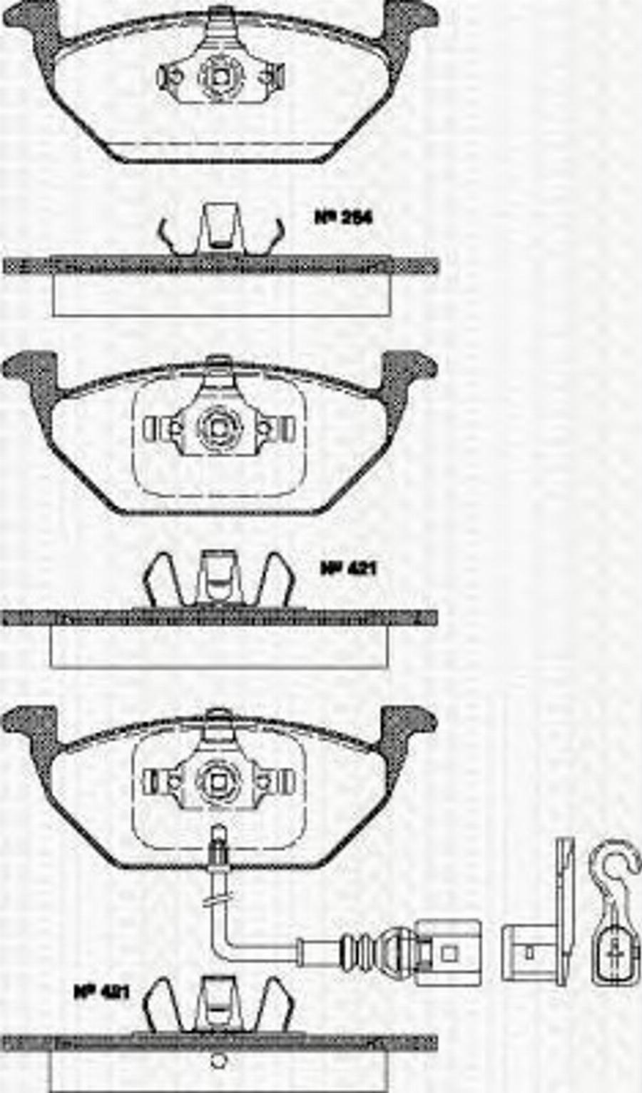 Triscan 811029022 - Bremžu uzliku kompl., Disku bremzes www.autospares.lv