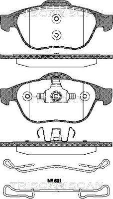 Triscan 8110 25012 - Тормозные колодки, дисковые, комплект www.autospares.lv