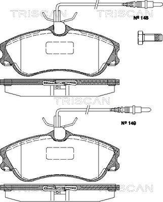 Triscan 8110 28008 - Bremžu uzliku kompl., Disku bremzes autospares.lv