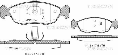 Triscan 8110 28007 - Brake Pad Set, disc brake www.autospares.lv