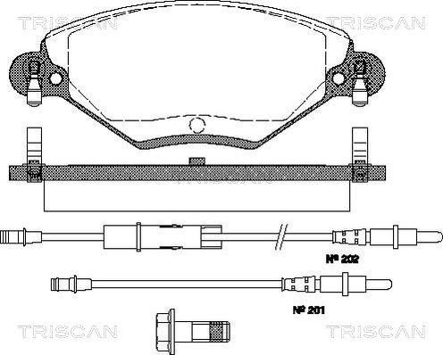 Triscan 8110 28019 - Bremžu uzliku kompl., Disku bremzes www.autospares.lv