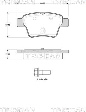 Triscan 8110 28039 - Тормозные колодки, дисковые, комплект www.autospares.lv