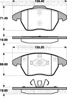 Triscan 8110 28038 - Bremžu uzliku kompl., Disku bremzes autospares.lv