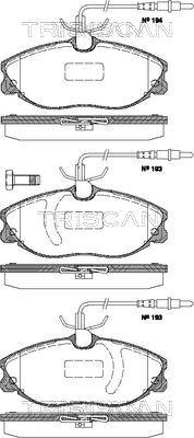 Triscan 8110 28023 - Bremžu uzliku kompl., Disku bremzes www.autospares.lv