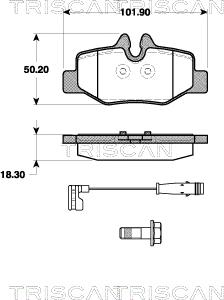 Triscan 8110 23043 - Bremžu uzliku kompl., Disku bremzes www.autospares.lv