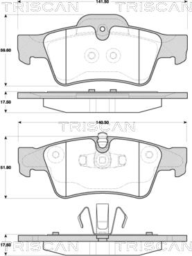 Triscan 8110 23054 - Тормозные колодки, дисковые, комплект www.autospares.lv