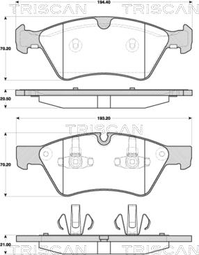 Triscan 8110 23051 - Bremžu uzliku kompl., Disku bremzes www.autospares.lv