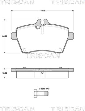 Triscan 8110 23052 - Bremžu uzliku kompl., Disku bremzes www.autospares.lv