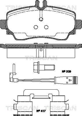 Triscan 40T5168 - Bremžu uzliku kompl., Disku bremzes autospares.lv